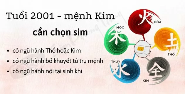 SIM hợp tuổi 2001 theo mệnh Kim